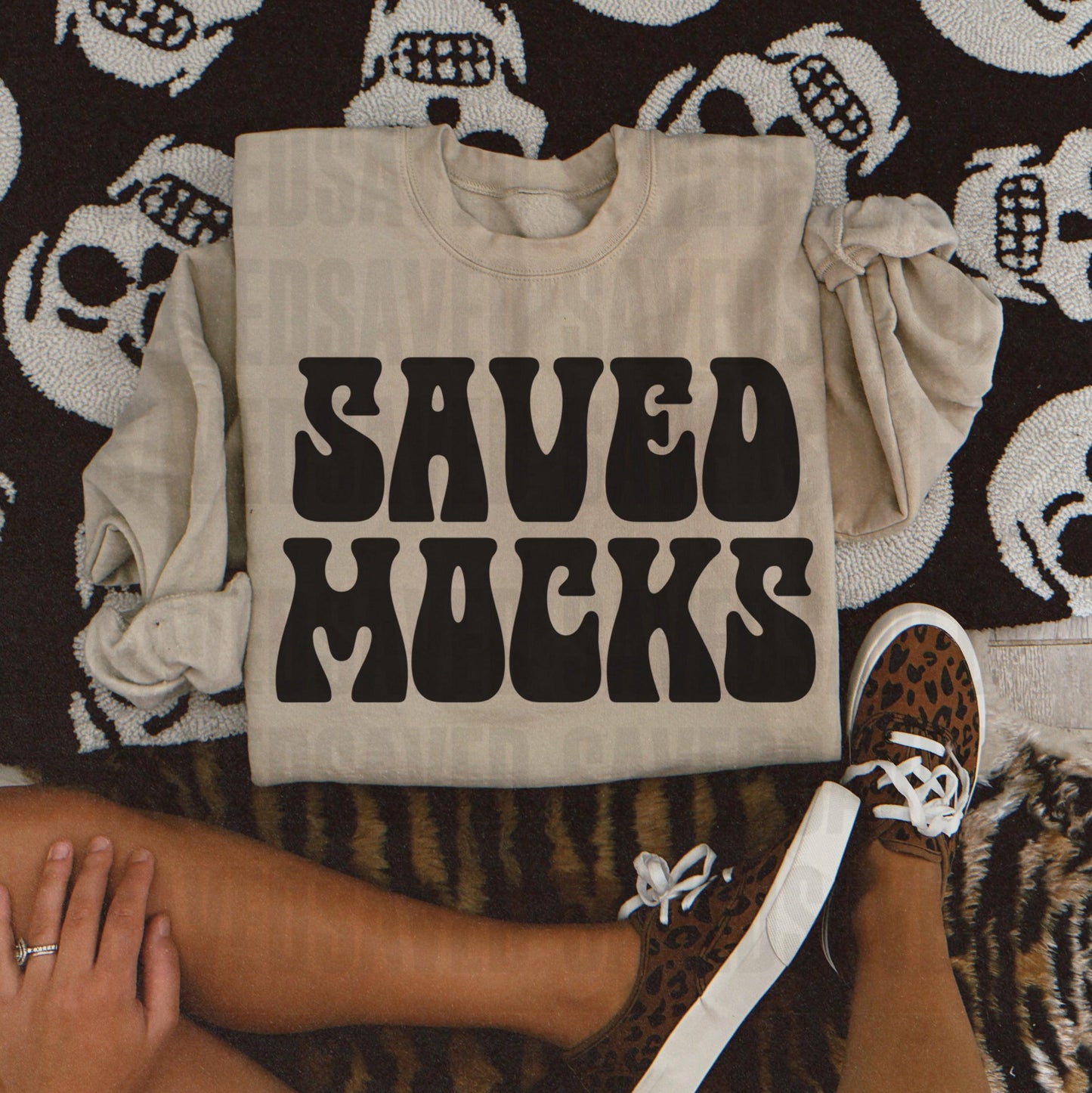 SAND GILDAN SWEATSHIRT SKULL MOCKS - BUNDLE OF 6