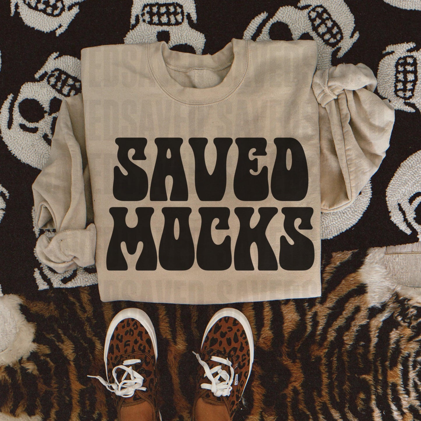SAND GILDAN SWEATSHIRT SKULL MOCKS - BUNDLE OF 6