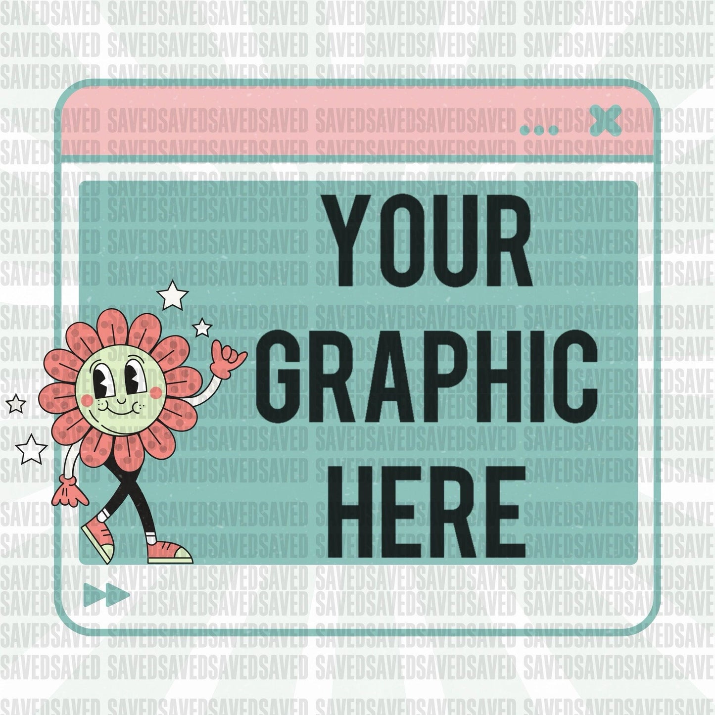 RETRO FLOWER BLANK ADVERTISEMENT GRAPHIC