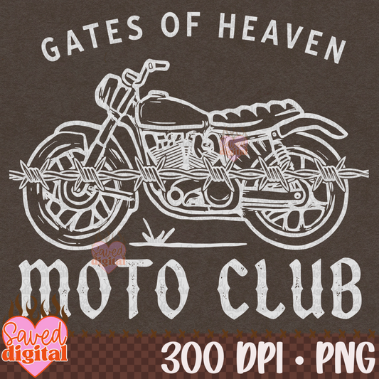 GATES OF HEAVEN MOTO CLUB WHITE