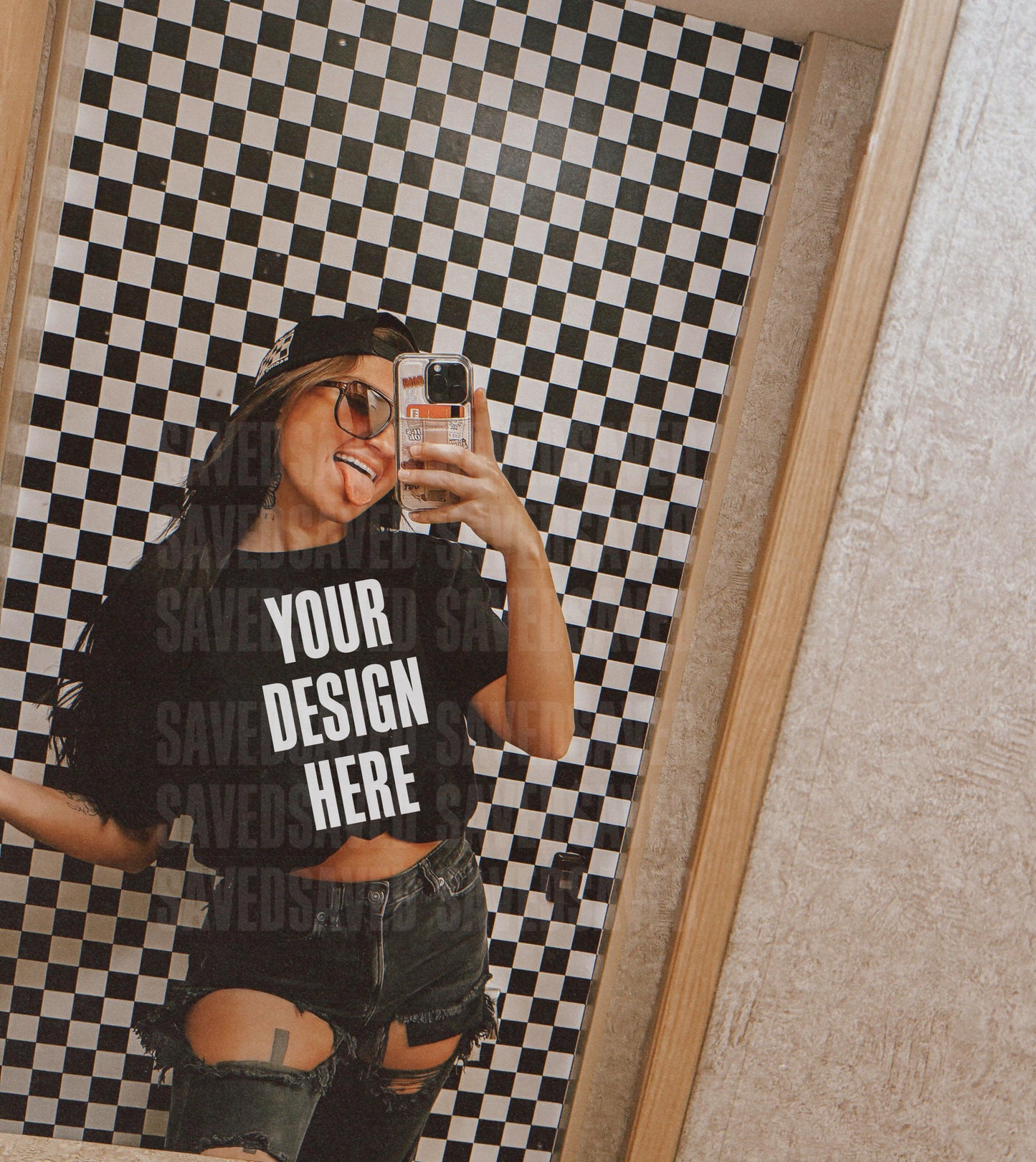 MIRROR MOTO MOCKS BLACK TEE