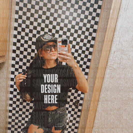 MIRROR MOTO MOCKS BLACK TEE