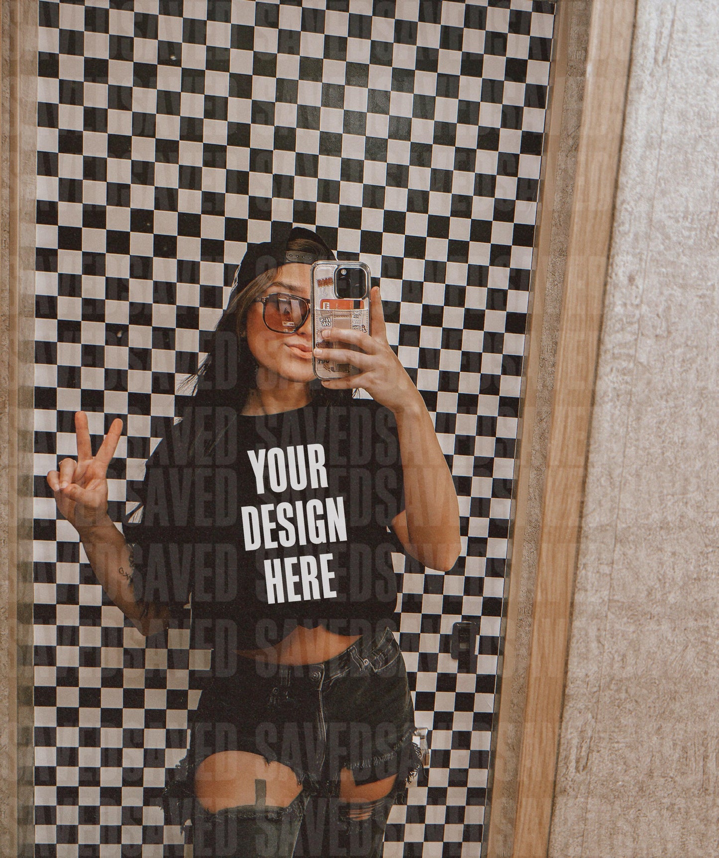 MIRROR MOTO MOCKS BLACK TEE