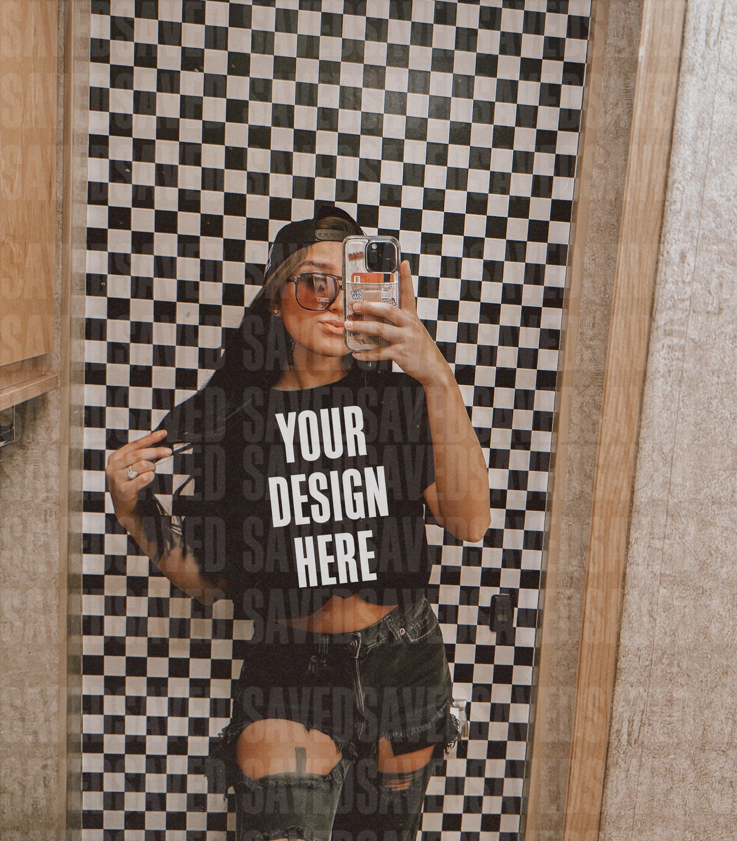 MIRROR MOTO MOCKS BLACK TEE