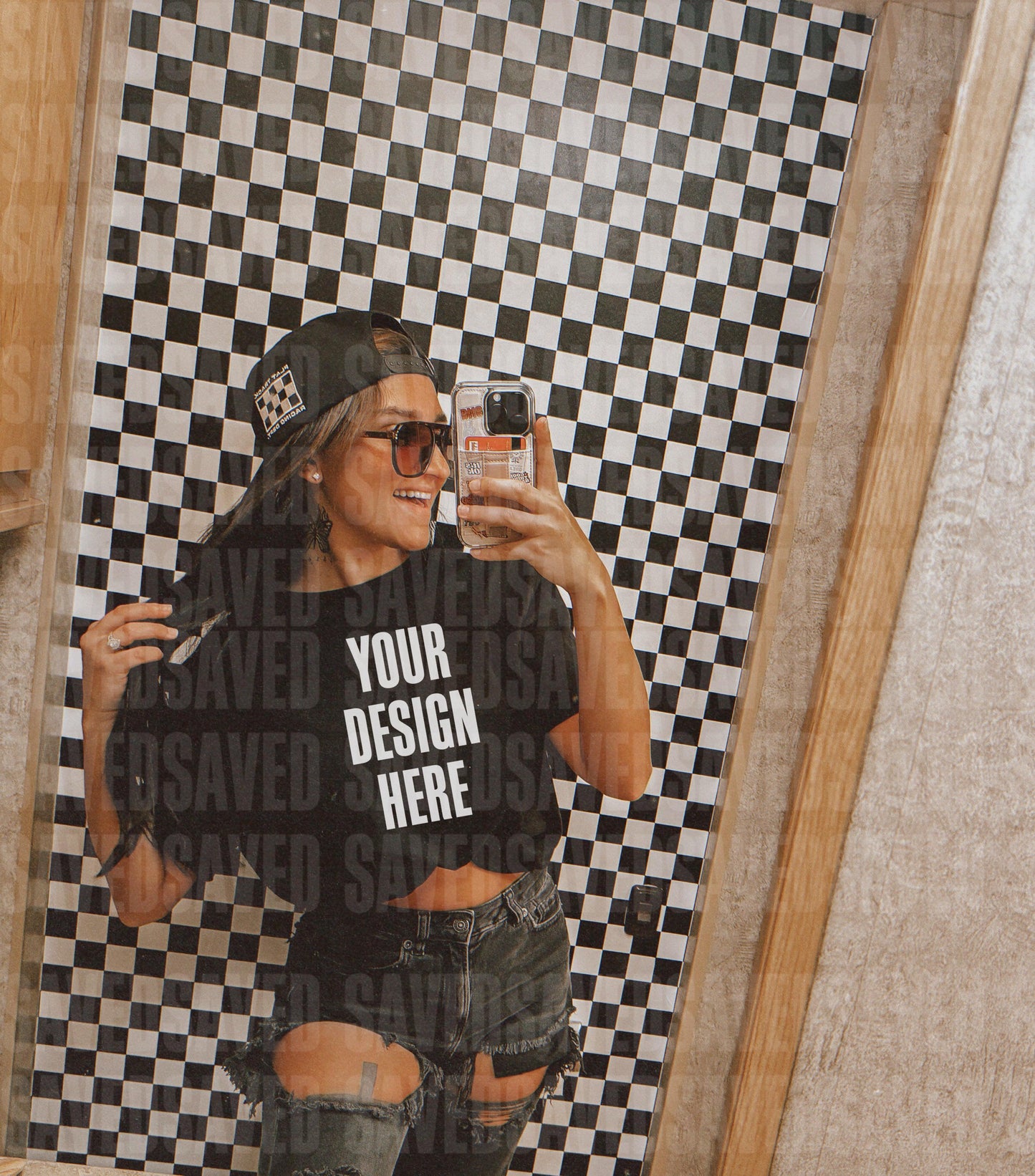 MIRROR MOTO MOCKS BLACK TEE