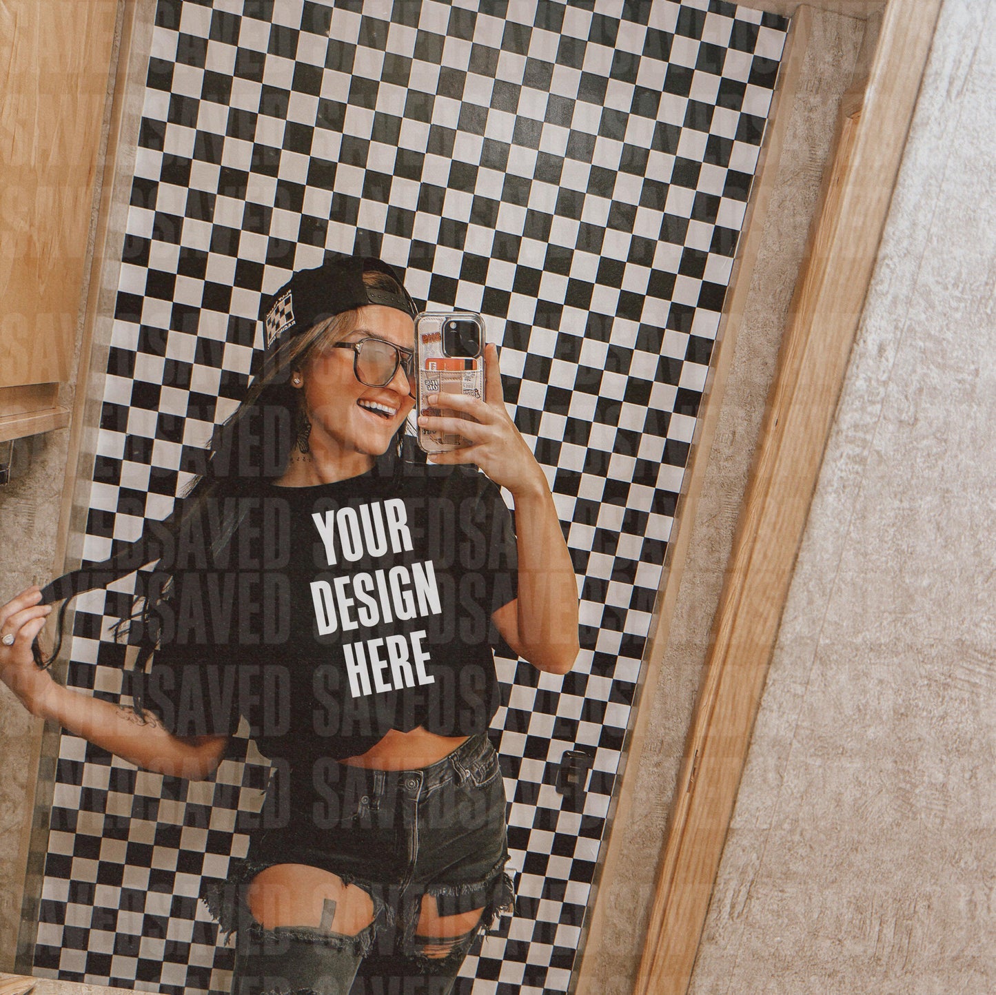 MIRROR MOTO MOCKS BLACK TEE