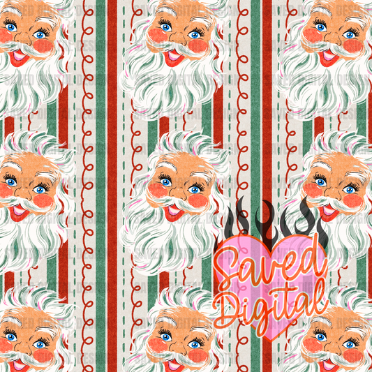 SANTA STRIPE SEAMLESS - VINTAGE CHRISTMAS