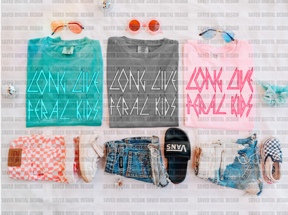 LONG LIVE FERAL KIDS BUNDLE OF 3 PNG'S