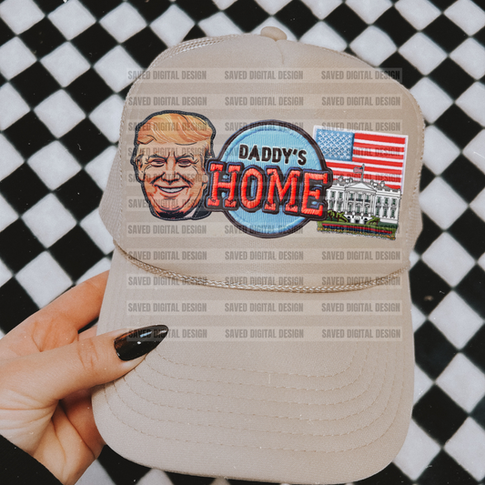 DADDY'S HOME PRES FAUX HAT PATCH CLUSTER PNG