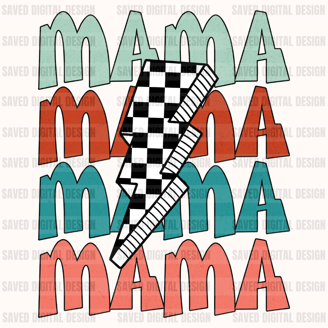 MAMA CHECKERED BOLT PNG