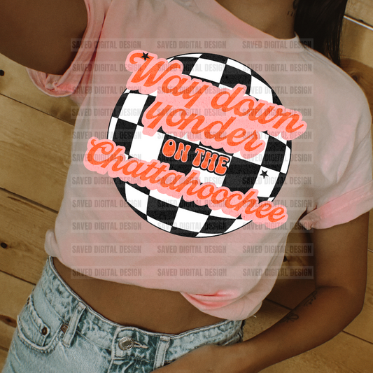 WAY DOWN YONDER CHECKERED PNG