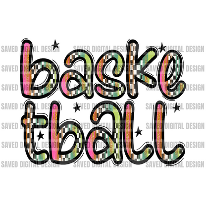 PREPPY BASKETBALL DOODLE LETTERS