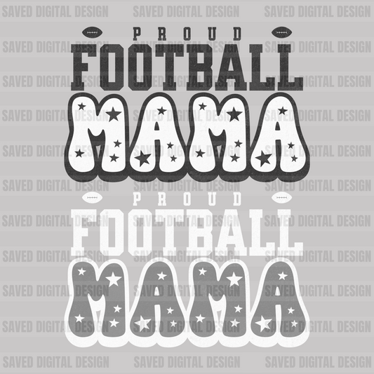 PROUD FOOTBALL MAMA BLACK + WHITE