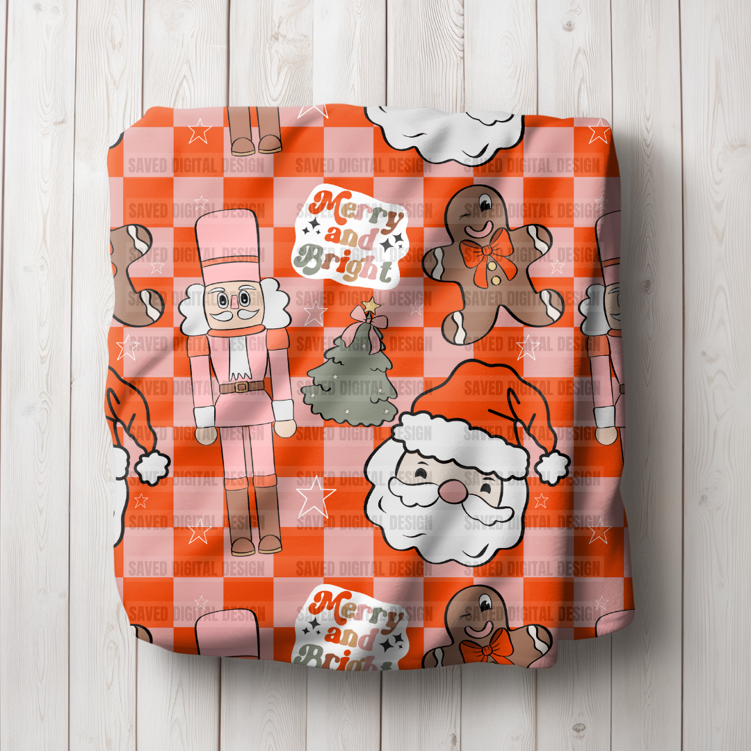 CHRISTMAS DOODLE CHECKERED SEAMLESS