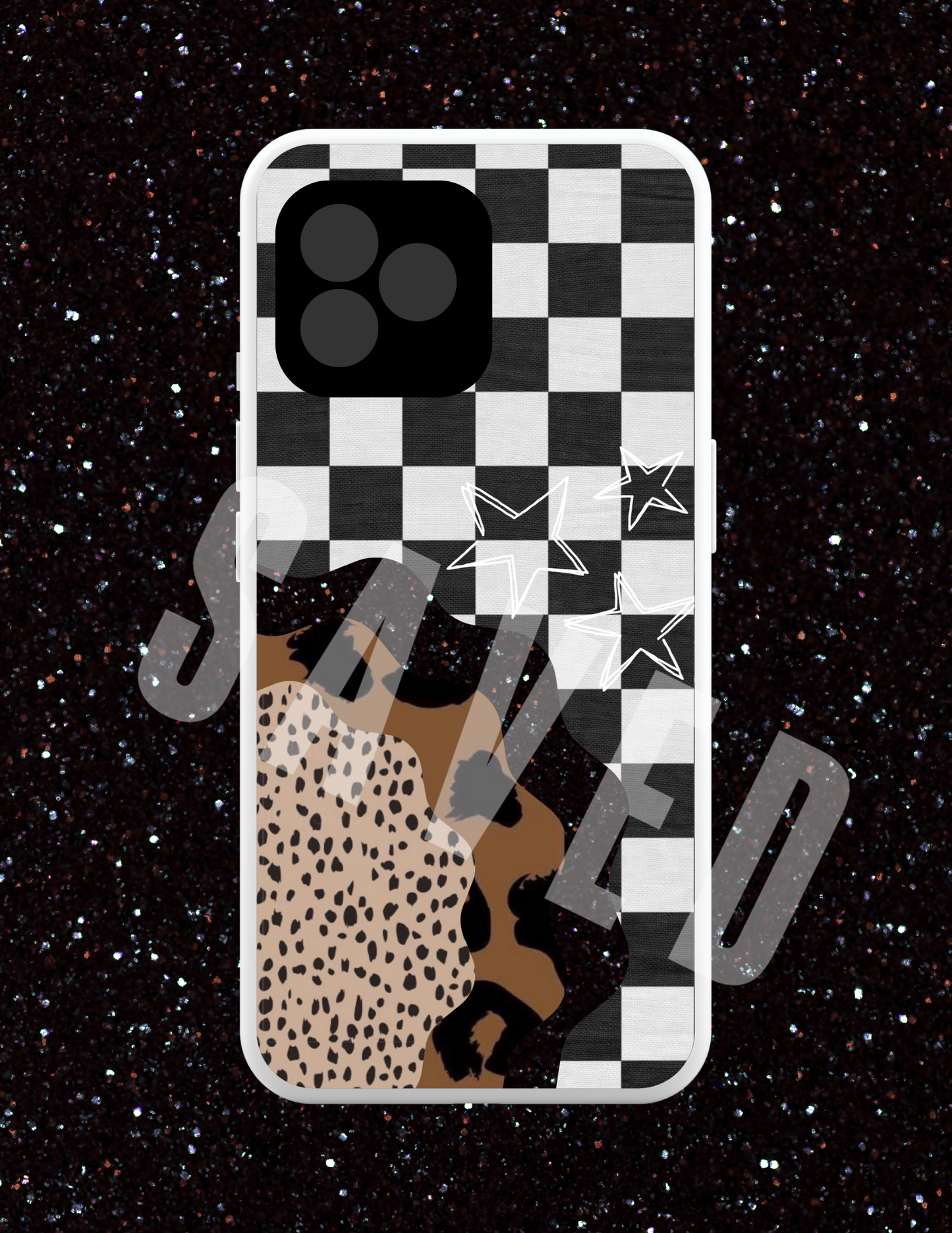CHECKERED ANIMAL PRINT APPLE CASE PNG