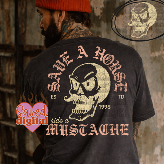 RIDE A MUSTACHE PNG FRONT + BACK