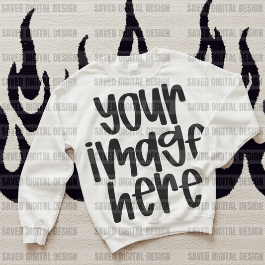 GILDAN WHITE LAYERED MOCK