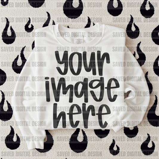 GILDAN WHITE LAYERED MOCK