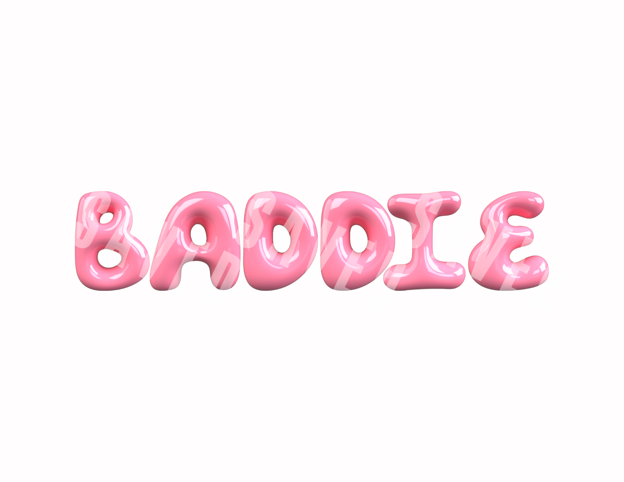 BADDIE BUBBLEGUM LETTER PNG – MOU