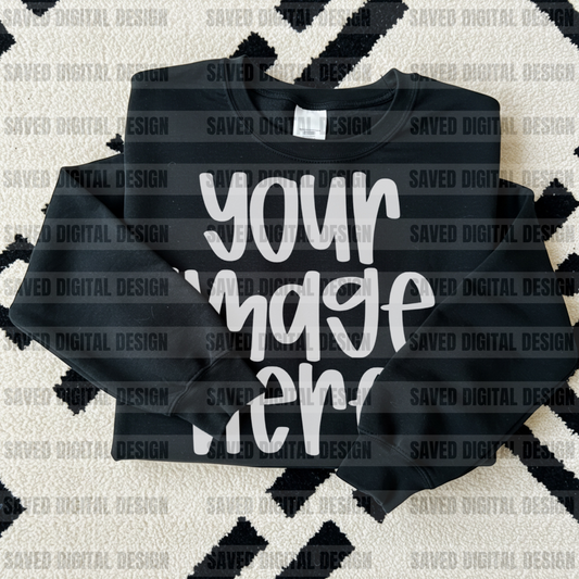 GILDAN BLACK LAYERED MOCK