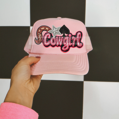 COWGIRL FAUX HAT PATCH CLUSTER PNG