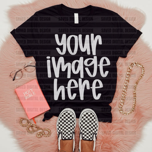 BLACK UNBRANDED FLAT LAY FAITH MOCK