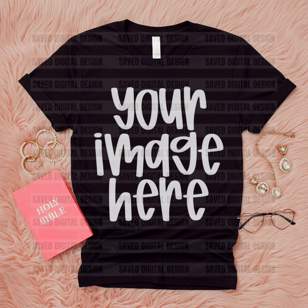 BLACK UNBRANDED FLAT LAY FAITH MOCK