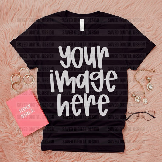 BLACK UNBRANDED FLAT LAY FAITH MOCK