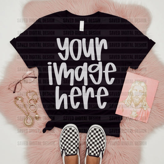 BLACK UNBRANDED FLAT LAY FAITH MOCK