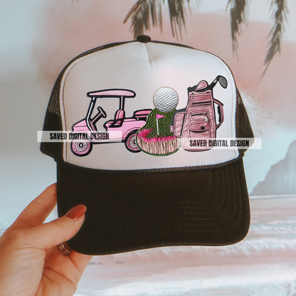GOLFING FAUX HAT PATCH CLUSTER PNG