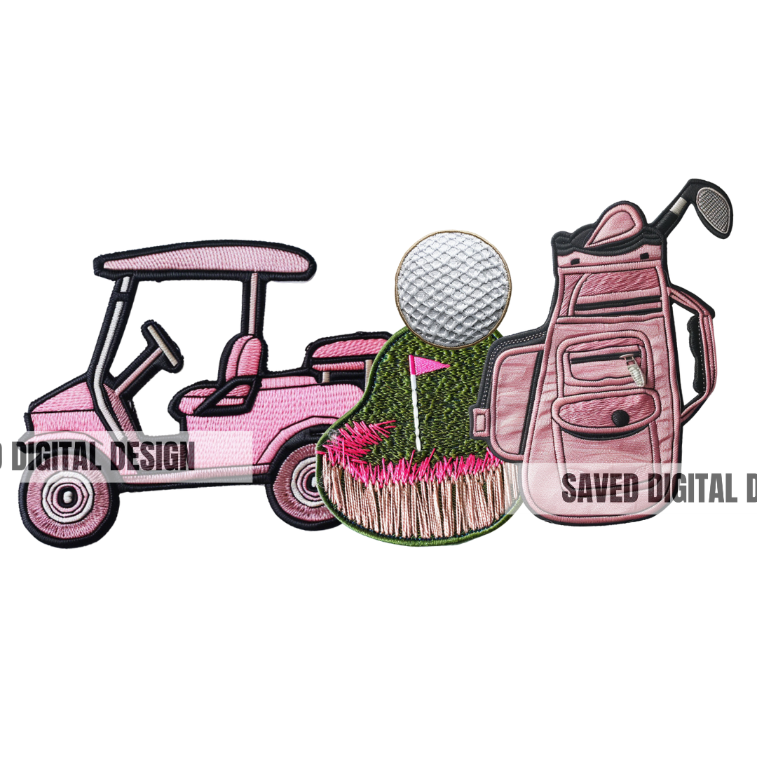 GOLFING FAUX HAT PATCH CLUSTER PNG