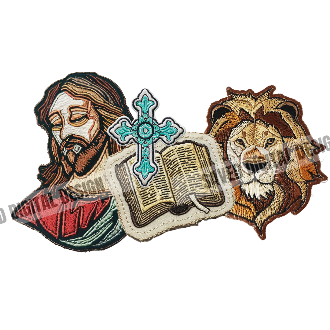 JESUS IS KING FAUX HAT PATCH CLUSTER PNG