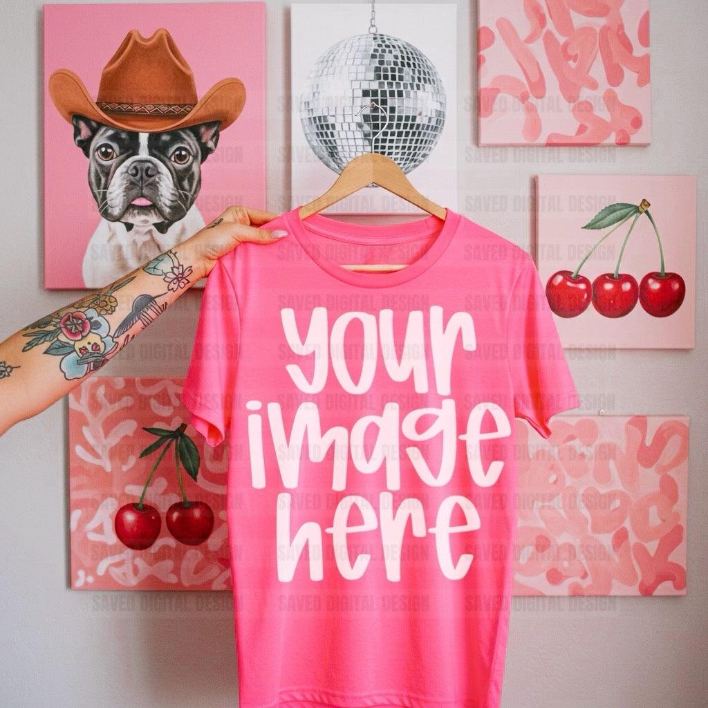 UNBRANDED NEON PINK TEE MOCK