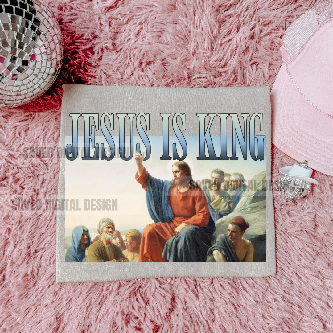 JESUS IS KING VINTAGE STYLE PNG