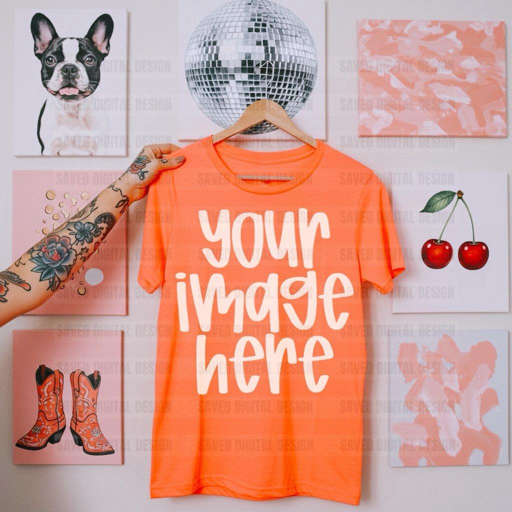 UNBRANDED ORANGE TEE MOCK