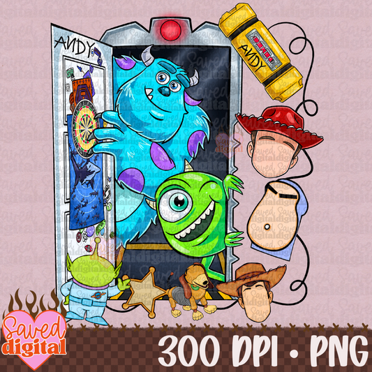 MONS INC DOOR W TOY STO CHARACTER HEADS